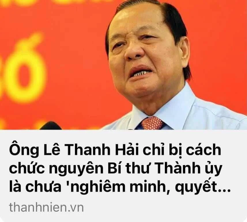 PHẢI CHĂNG TRÙM QUAN THAM LÊ THANH HẢI SẮP BỊ TỐNG VÀO LÒ?