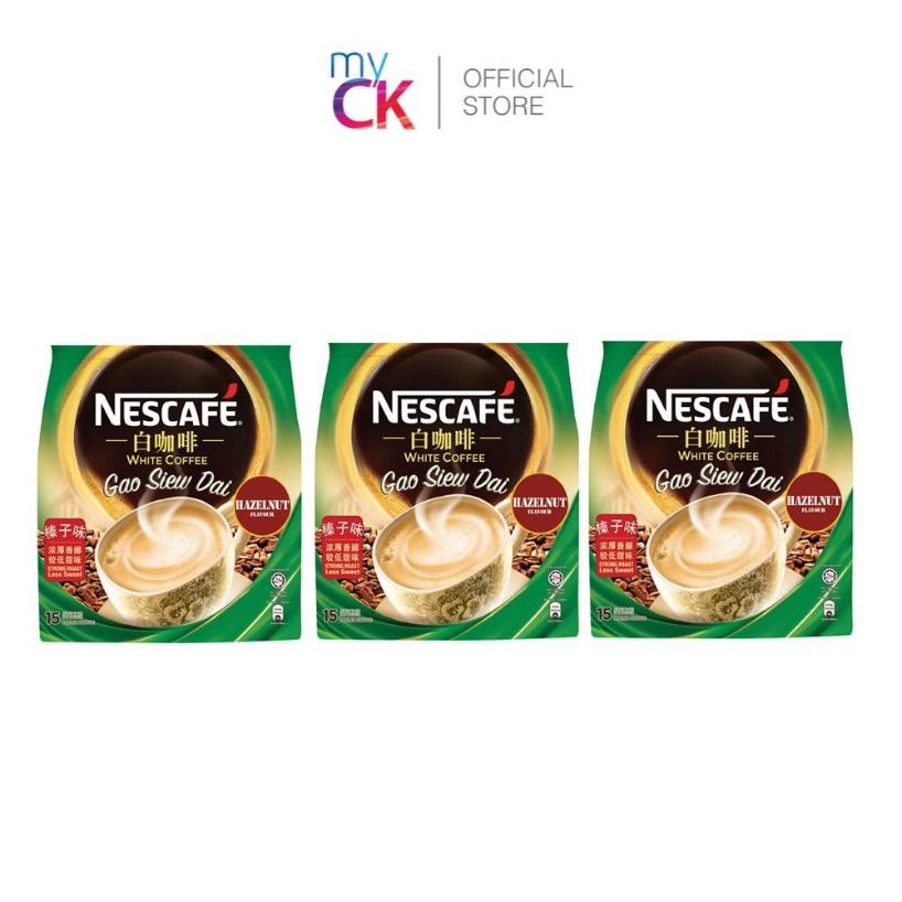 3 packs of Nescafé White Coffee Gao Siew Dai Hazelnut