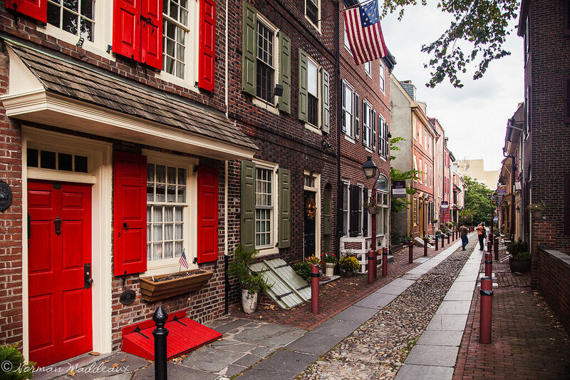 Historic Elfreth's Alley in Old City, Philadelphia