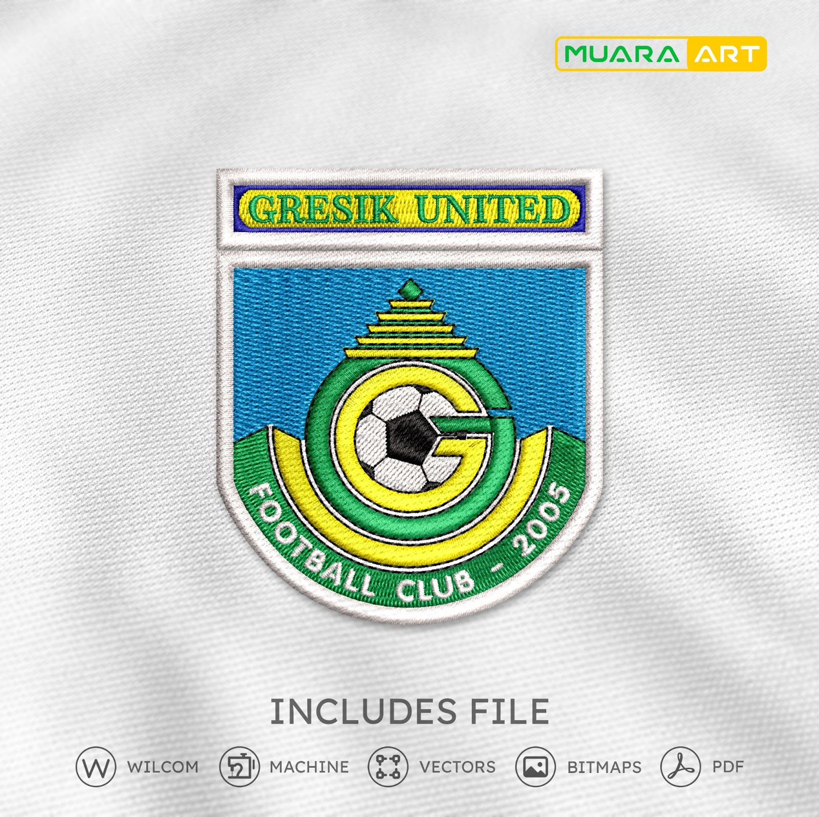 Desain Bordir Logo Gresik United FC (Gresik)