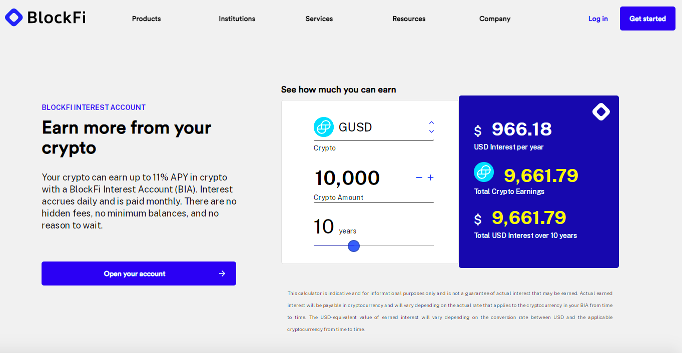 BlockFi Dashboard