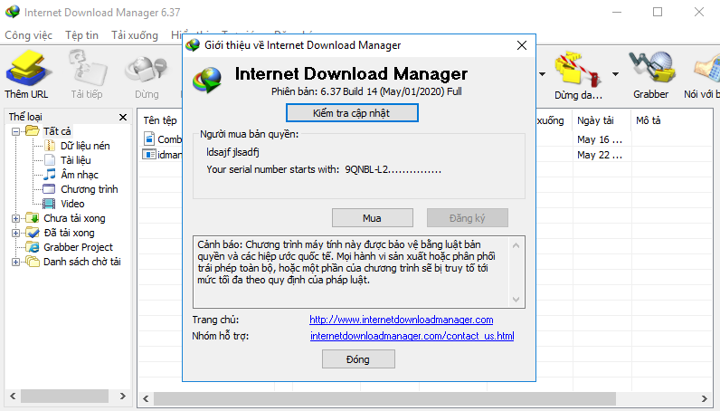idm link google drive đã đăng ký