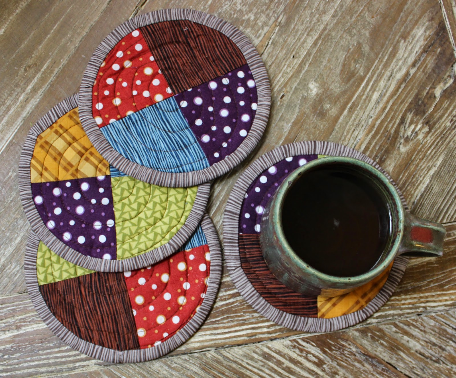 Oversized Circle Coasters quilted coaster