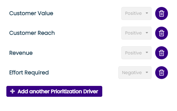 Chisel’s Prioritization Drivers, a customizable feature that allows users to define their own prioritization criteria. 