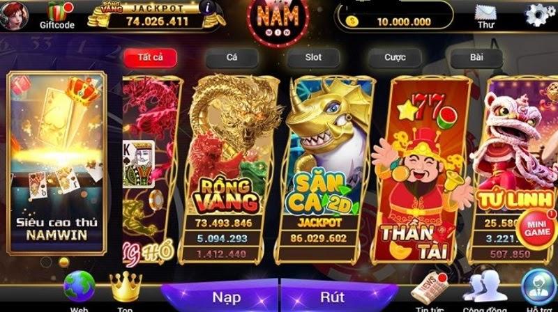 Kho trò chơi khủng của địa chỉ chơi game NamWin Net