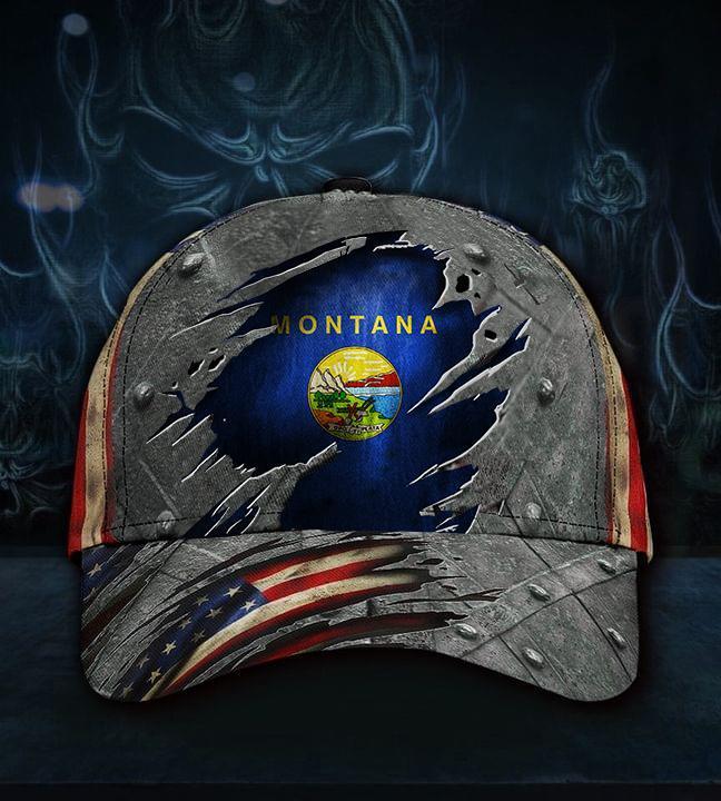 Montana State American Caps  American Eagle Hats Veterans Day Gifts