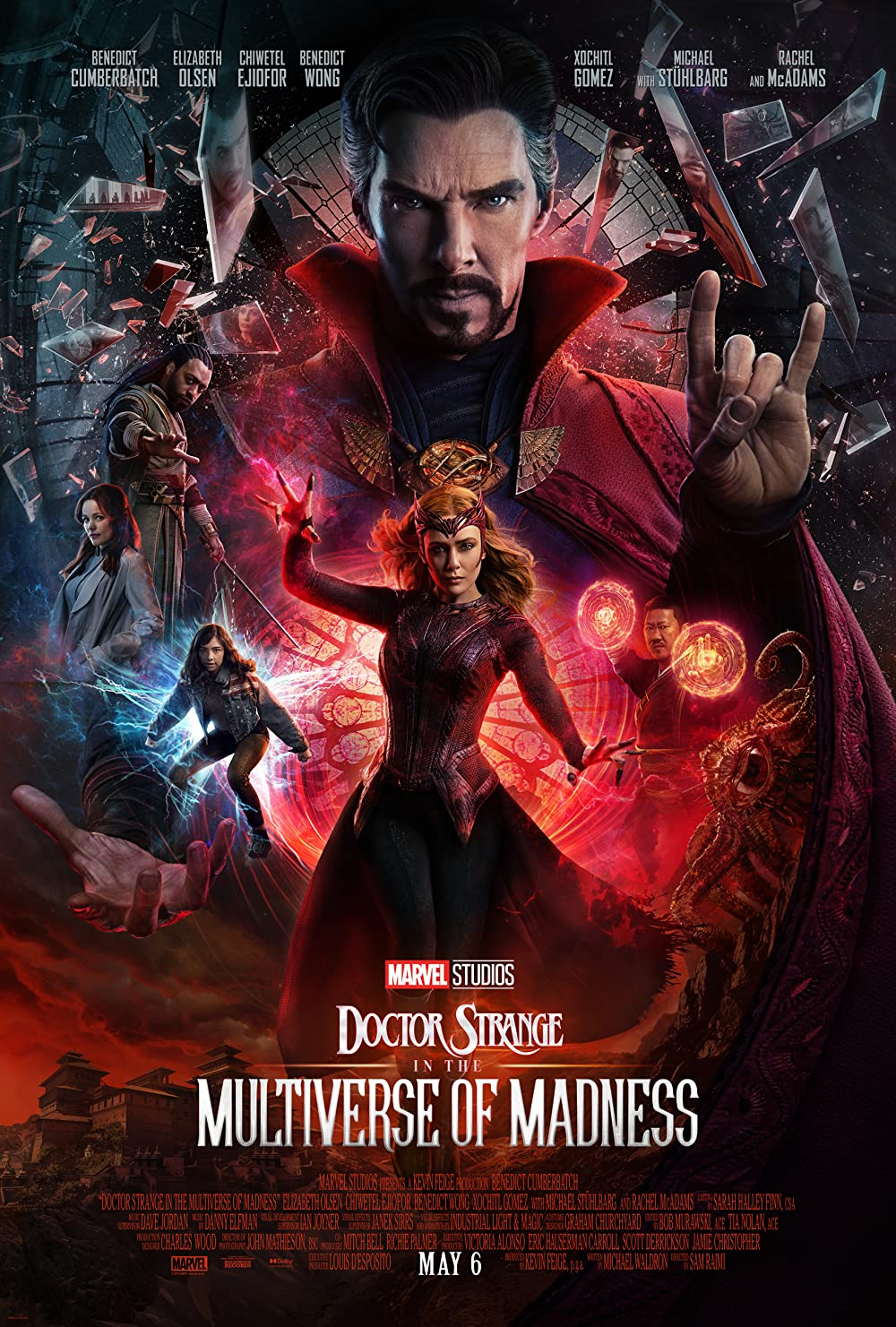 Second movie poster released for Doctor Strange in the Multiverse of Madness. It prominently features Scarlet Witch/Wanda