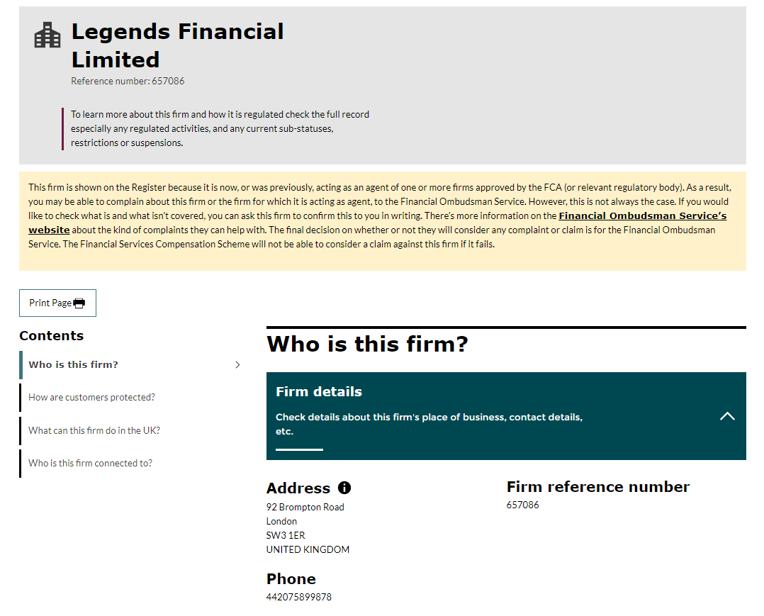 Отзывы о Legends Financial(legendsfinancialltd.com): — Обман?