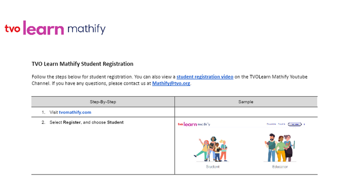 Mathify Student Registration Process