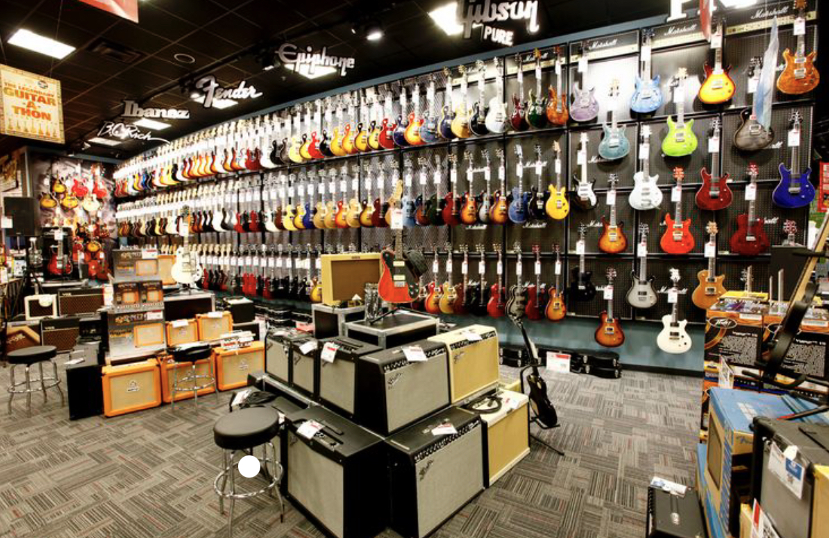 Guitar Center store.