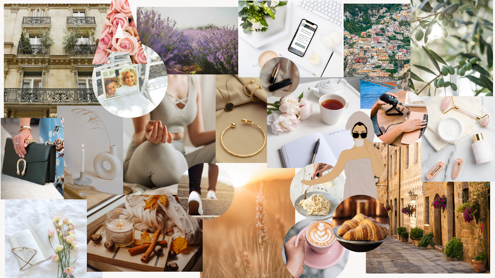 A mixture of photos that create a vision board going into a new year