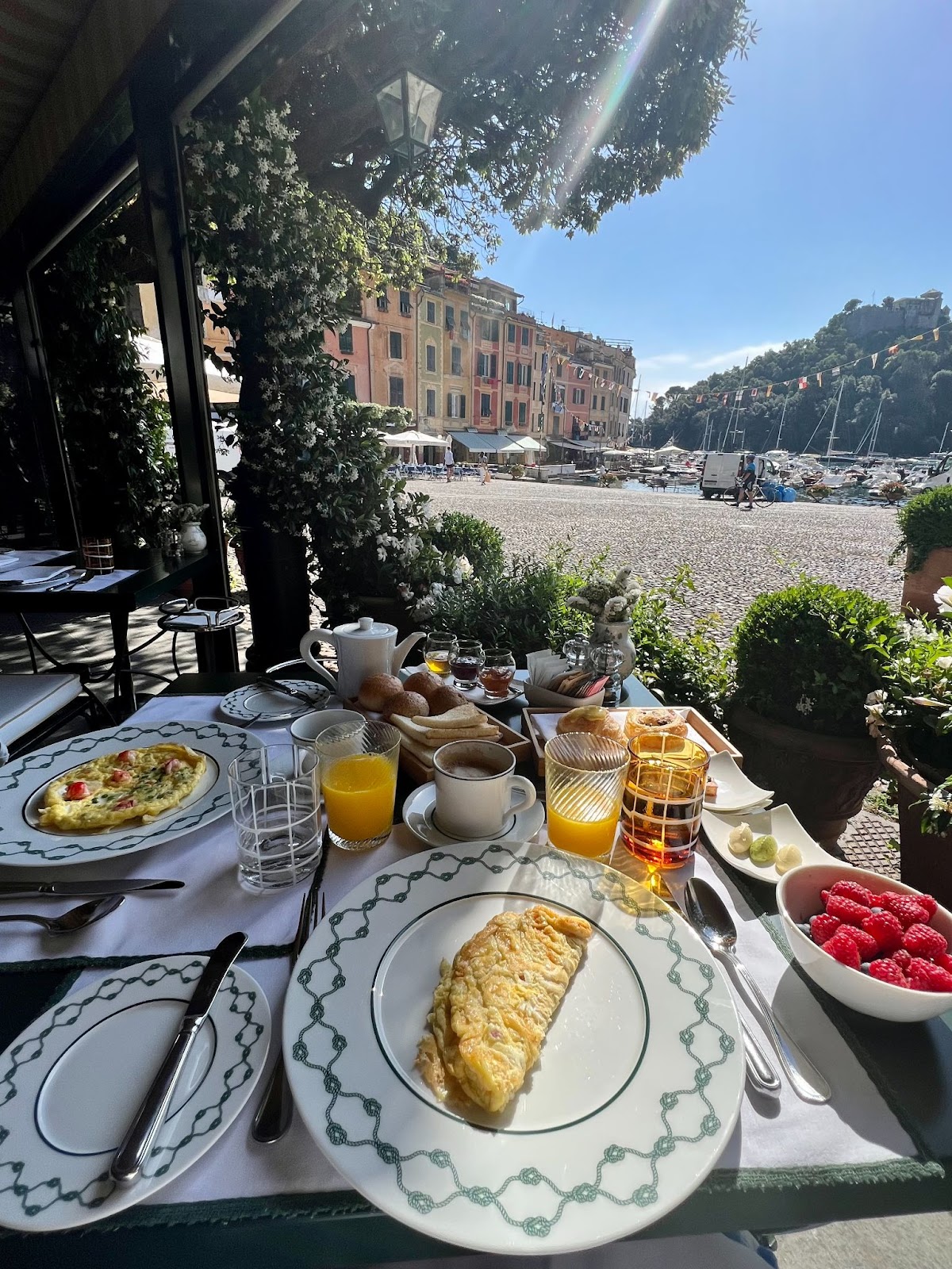 a table with food on it