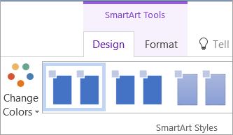 Tombol Ubah Warna pada tab Desain Alat SmartArt