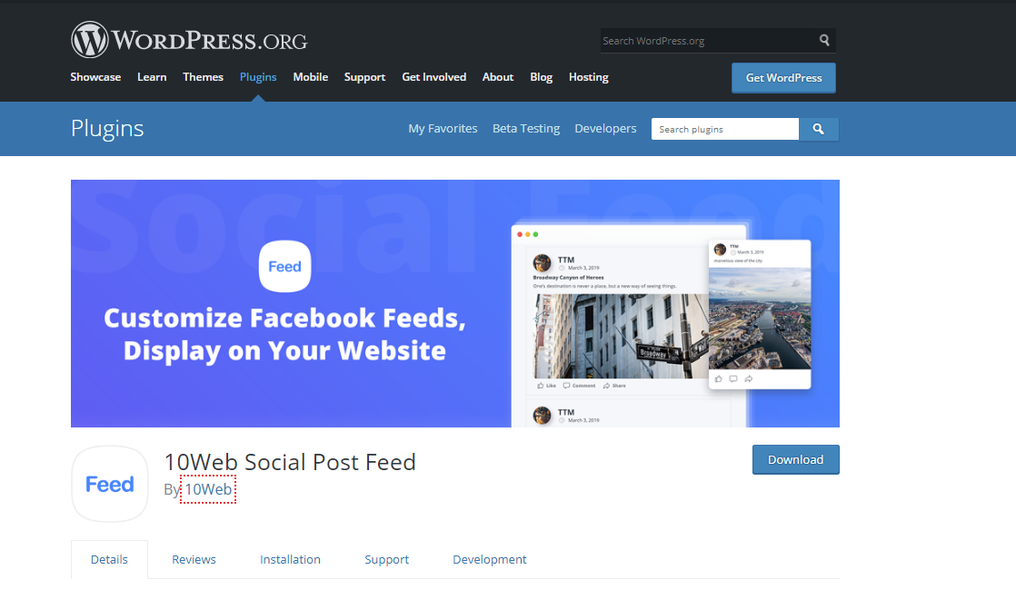 WordPress social media feeds plugin