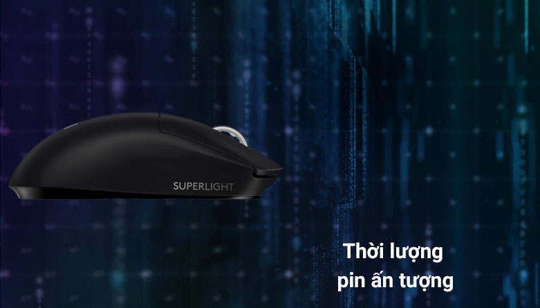 Chuột không dây gaming Logitech G Pro X - Super Light (Đen) | Thời lượng pin ấn tượng