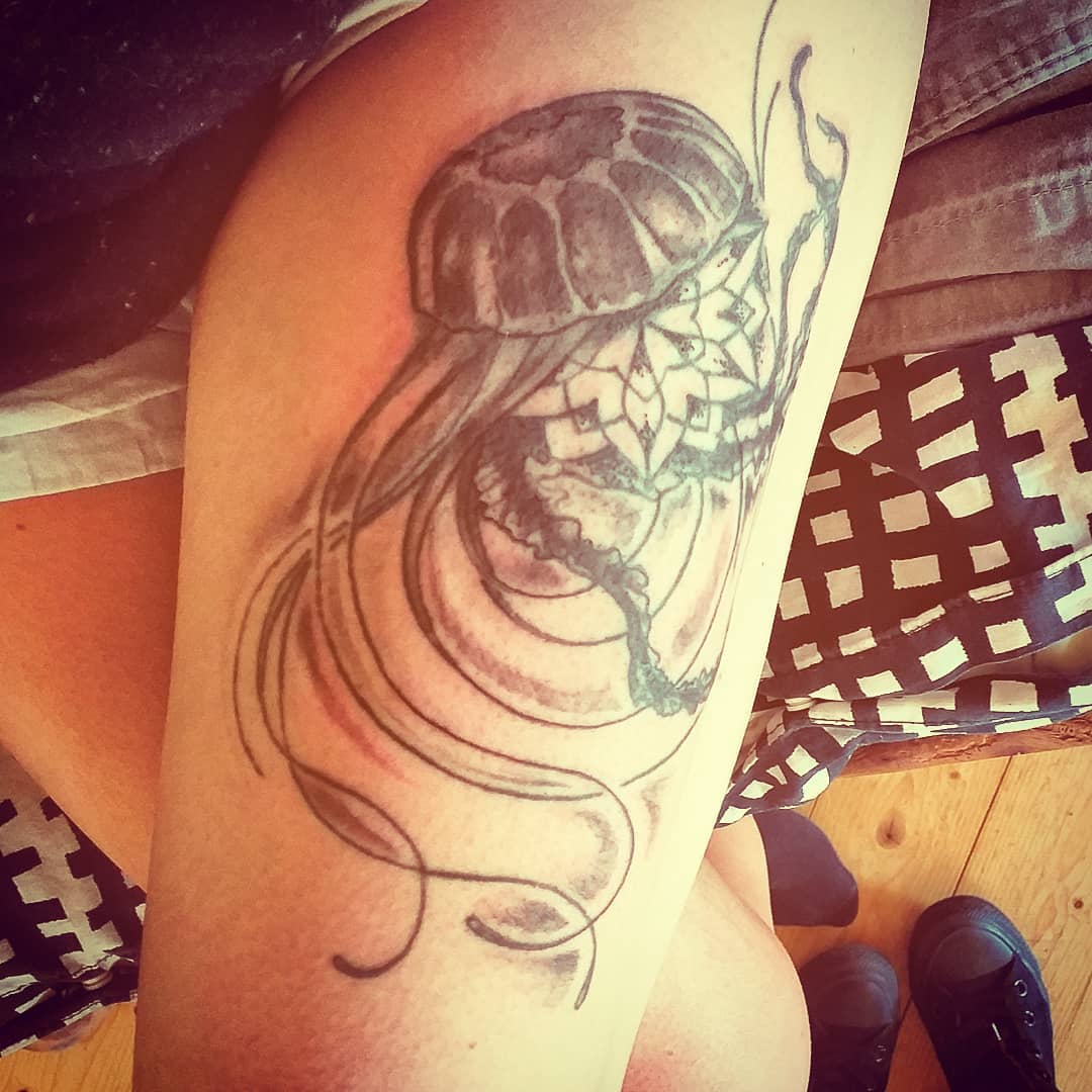 Dotwork Jellyfish Tattoo