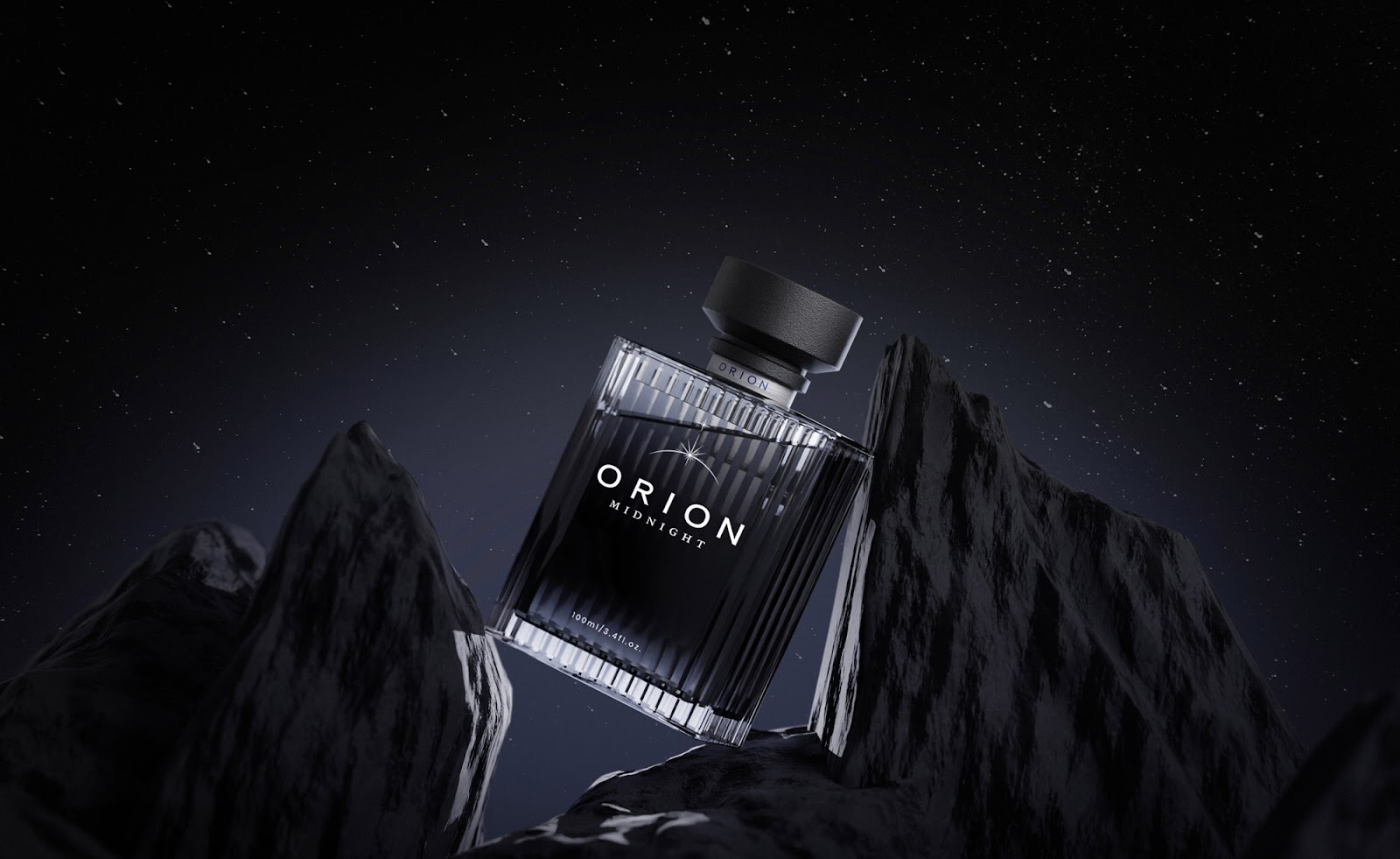 Branding and packaging design artifacts for Orion Midnight product designed by Studio Alpeto