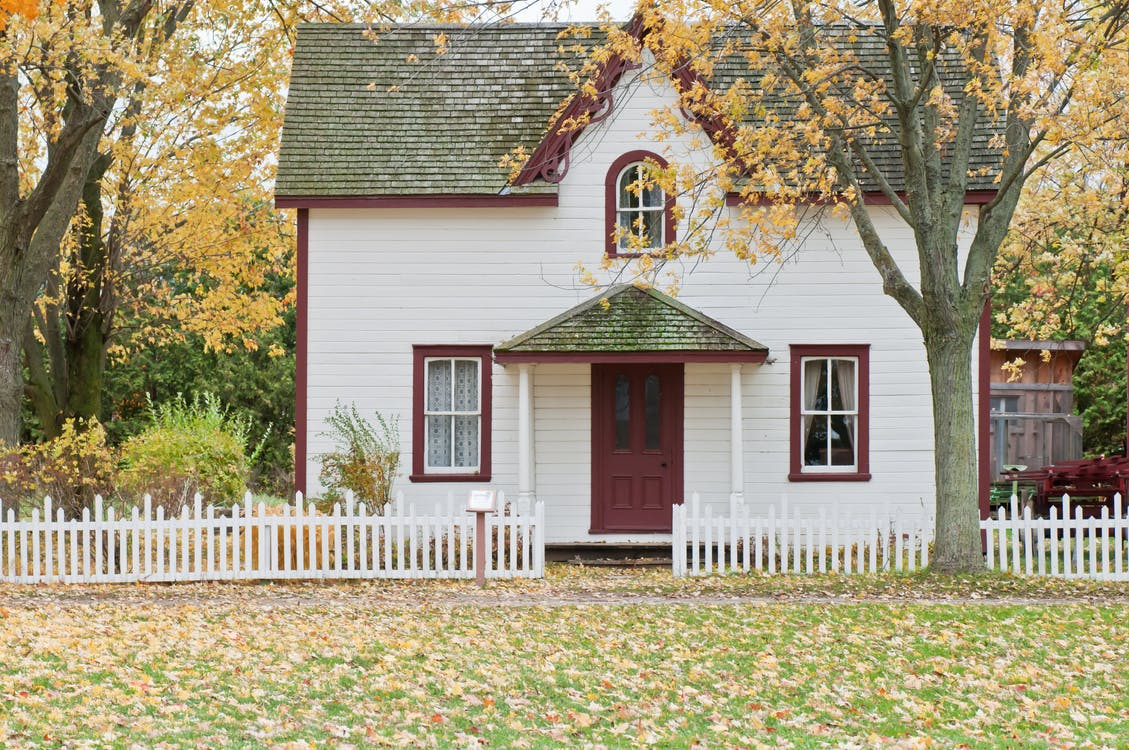 vacant home in autumn
