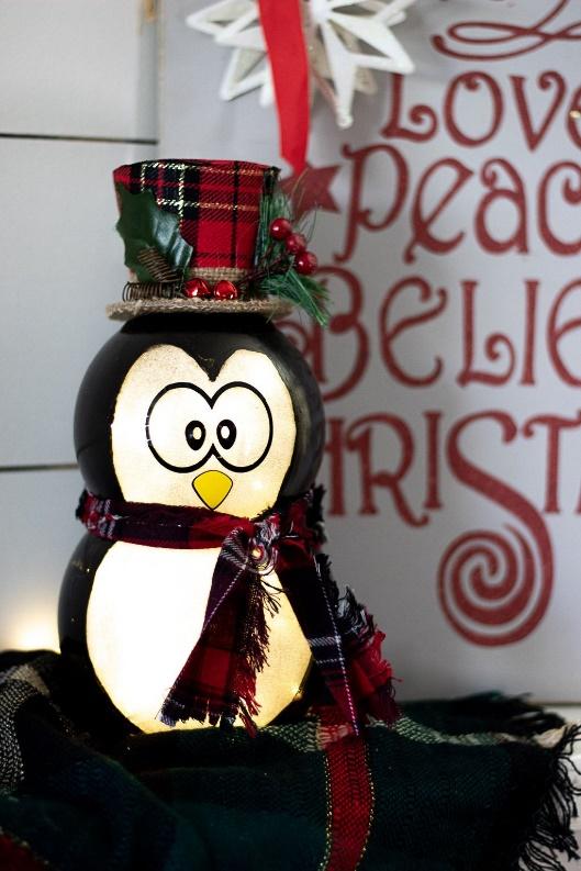 Penguin Christmas Decoration: Dollar Tree DIY Light Up Penguin with SVG! |  Penguin christmas decorations, Penguin decor, Dollar tree christmas decor