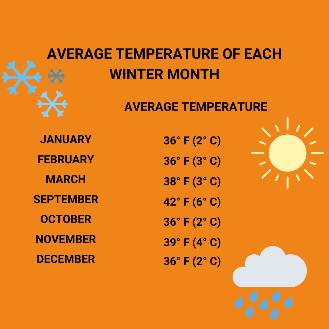 Temperature in Iceland in winter