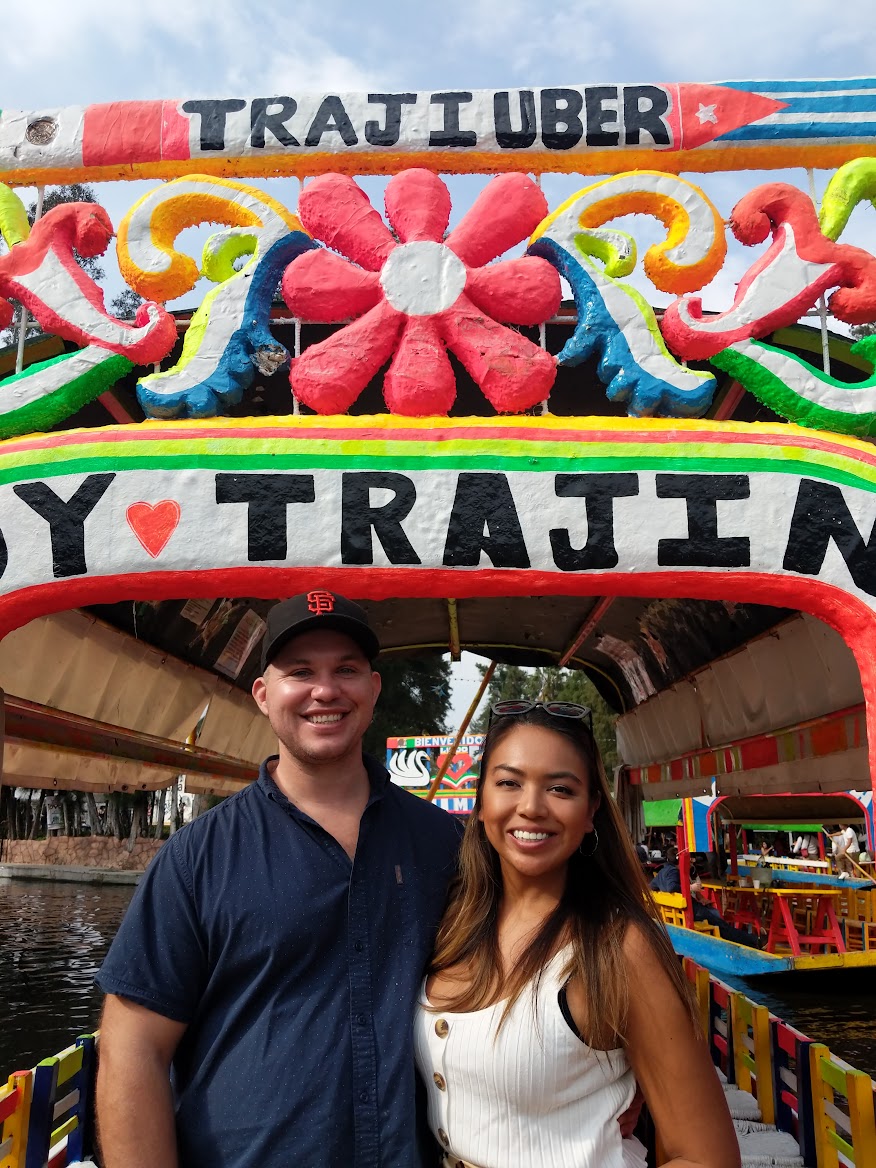 Tyler Jordan and his wife at a market.