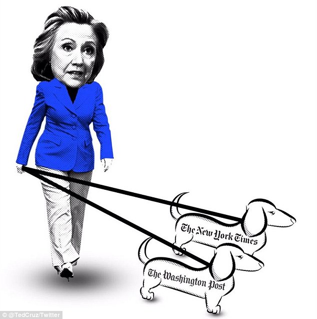 Billedresultat for trump and hillary on a leash