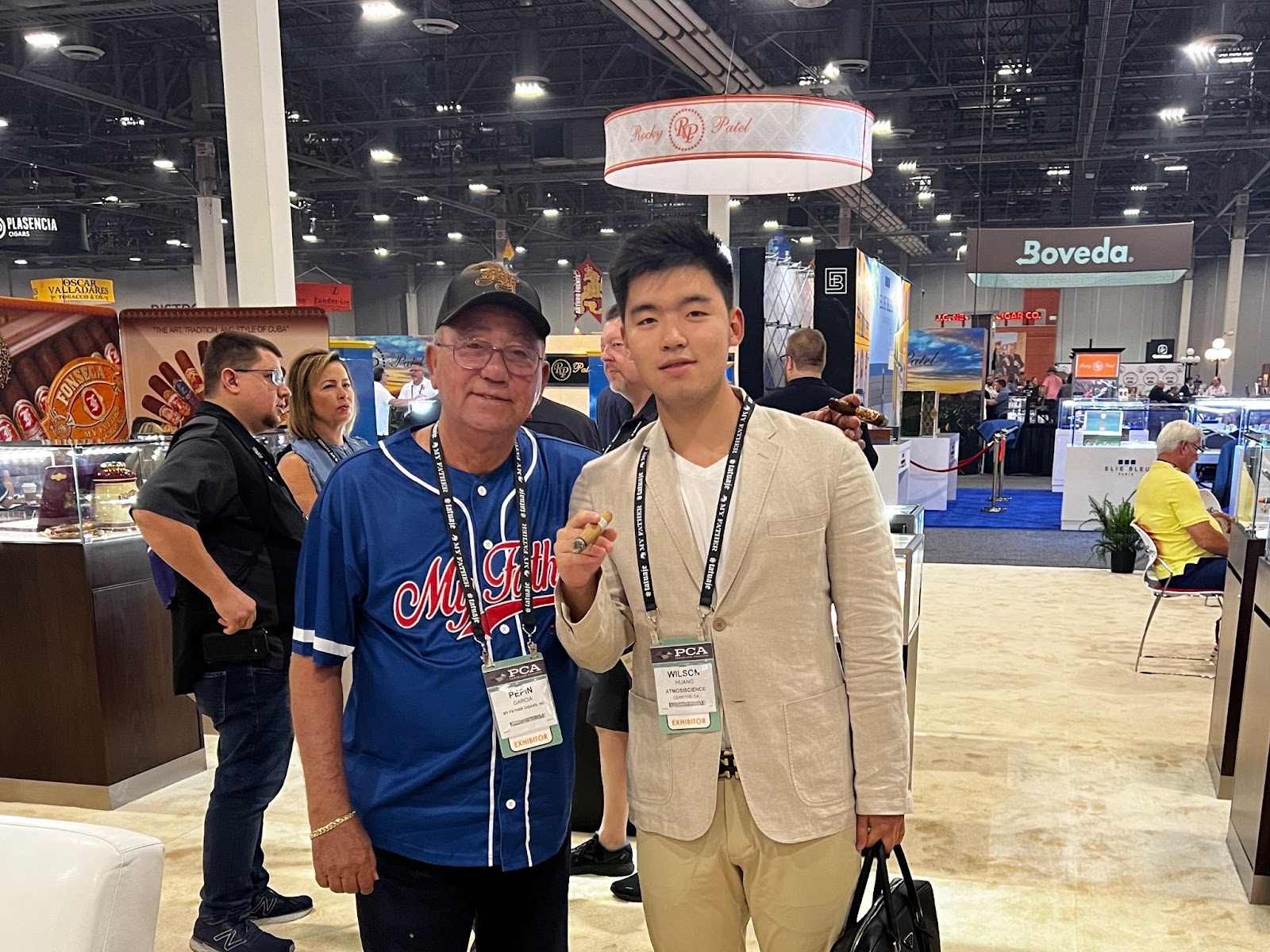 ATMOSIScience Inc. CEO, Wilson Huang (right) with My Father Cigar’s Don José Pepin Garcia (left)