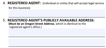 Oregon Registered Agent Name and Address Information