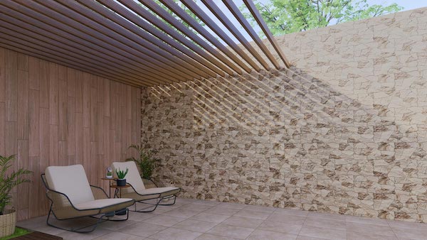 keramik dinding teras motif batu alam