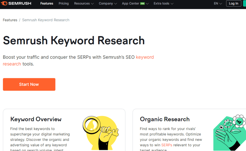 Semrush keyword research