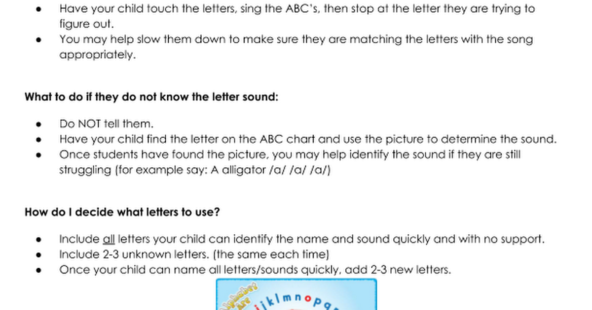 Letter Arc Instructions and ABC Chart