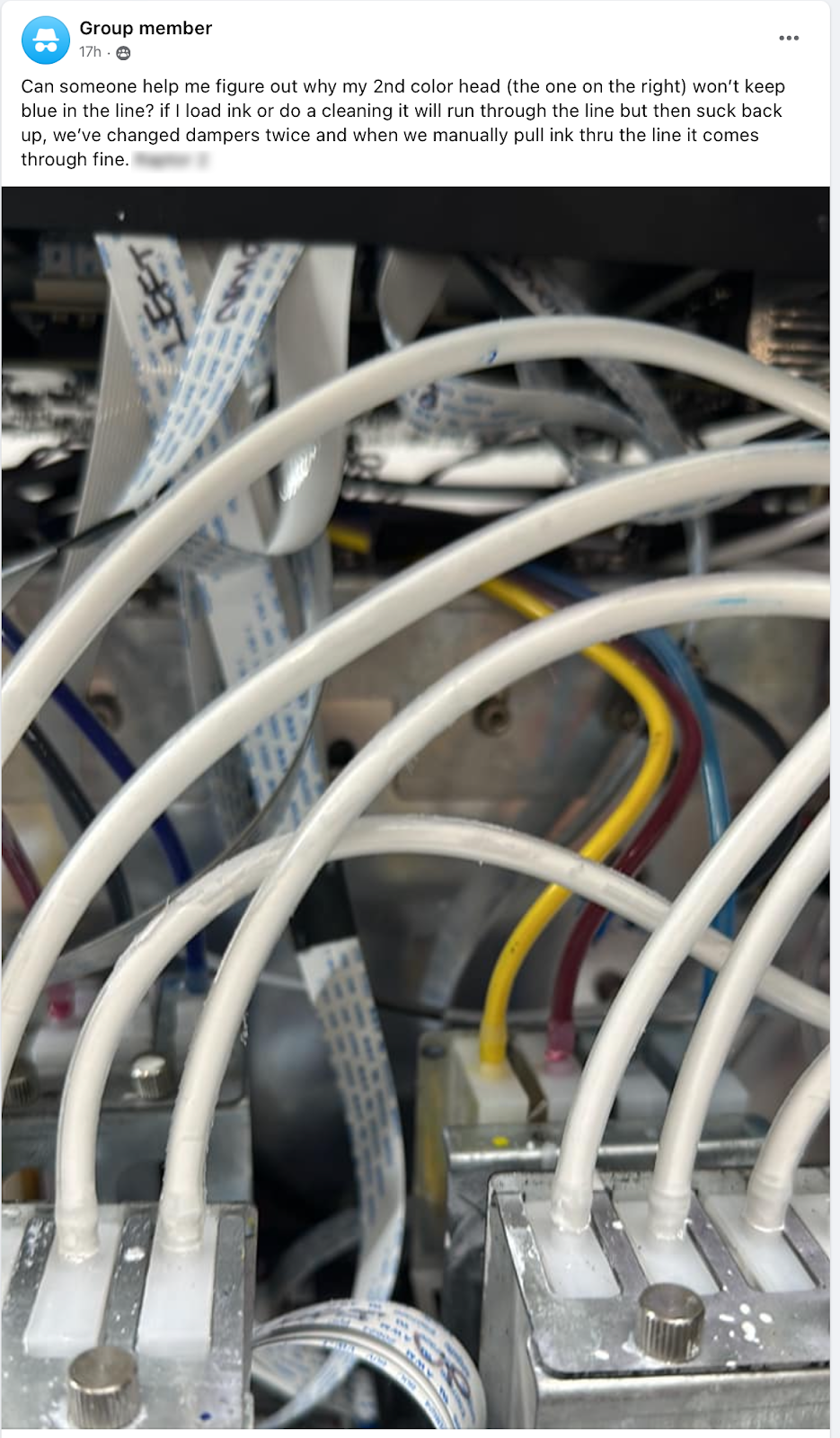 Internal DTF printer components
