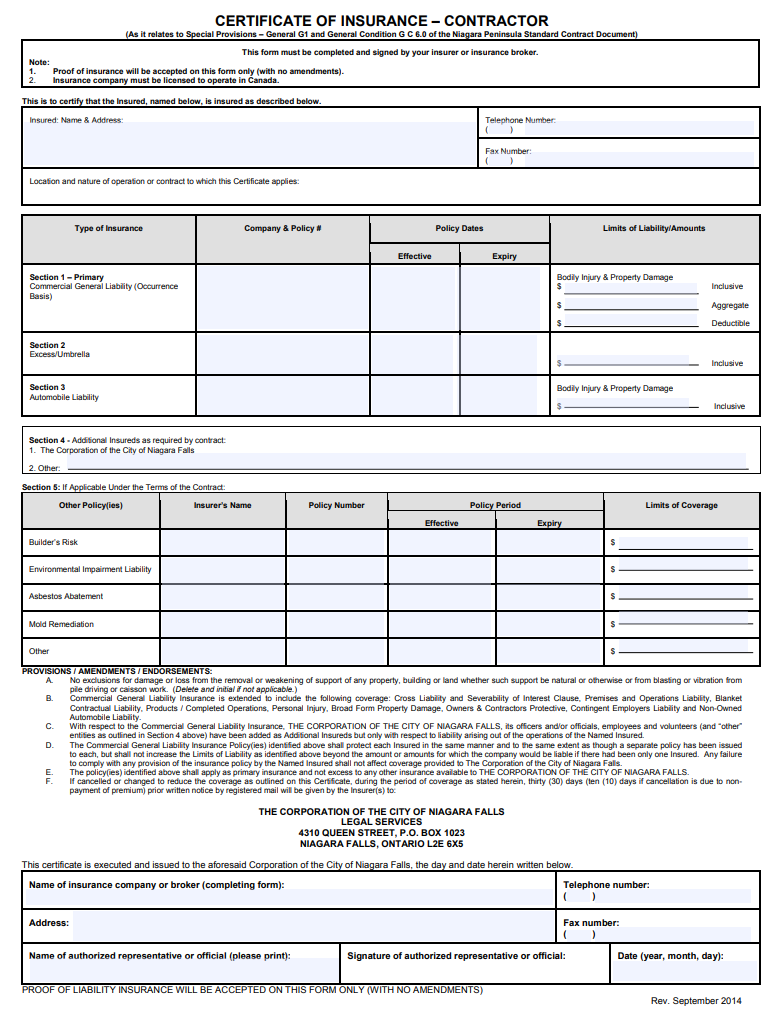 Certificate Of Liability Insurance Pdf Sample Form More