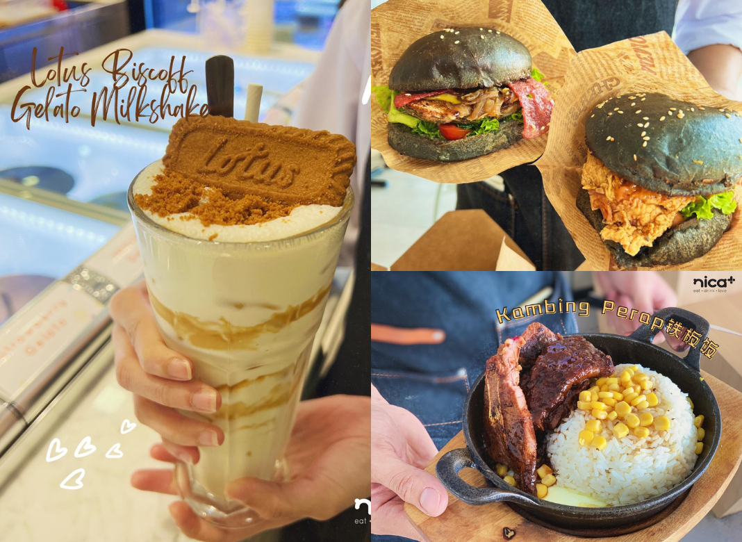 Milkshake, Korean Chicken Burger and Kambing Perap Rice at Nica Plus, Sibu Sarawak
