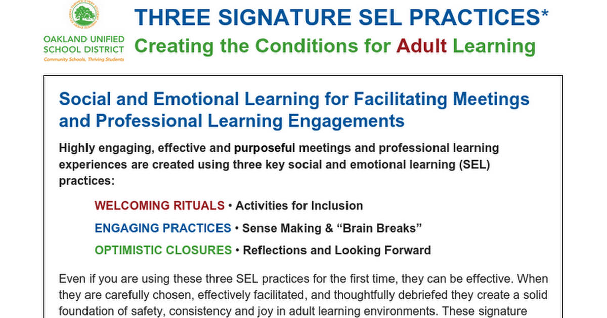 3 Signature SEL Practices for Adults_8.1.16 