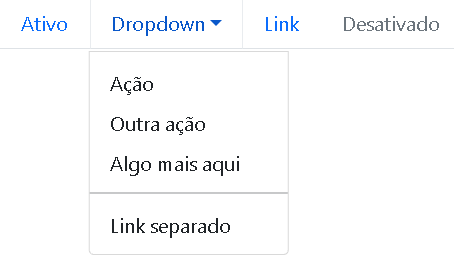 Tabs com dropdowns 