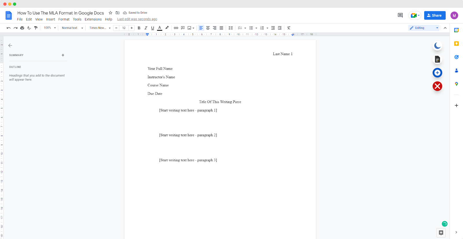 how to write an essay in mla format google docs