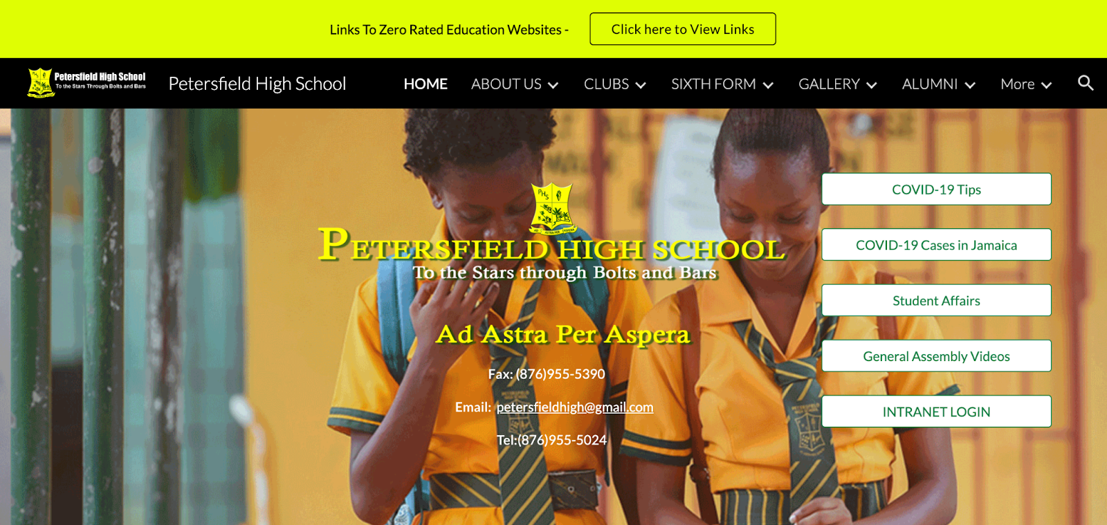 Google Sites Examples: peters field high school