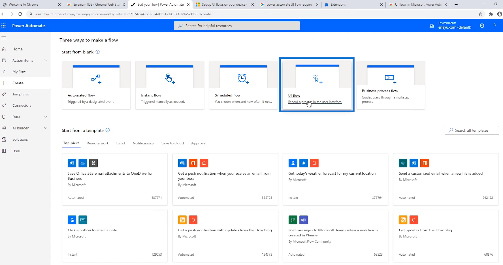 Power Automate UI flows