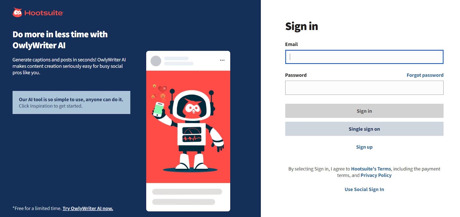 Hootsuite Homepage: Instagram analytics tool