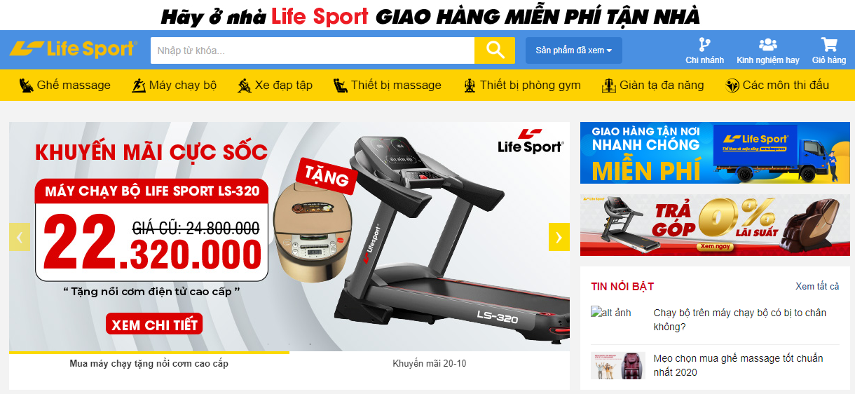 Life Sport chuyên phân phối các thiết bị thể thao hàng đầu Việt Nam