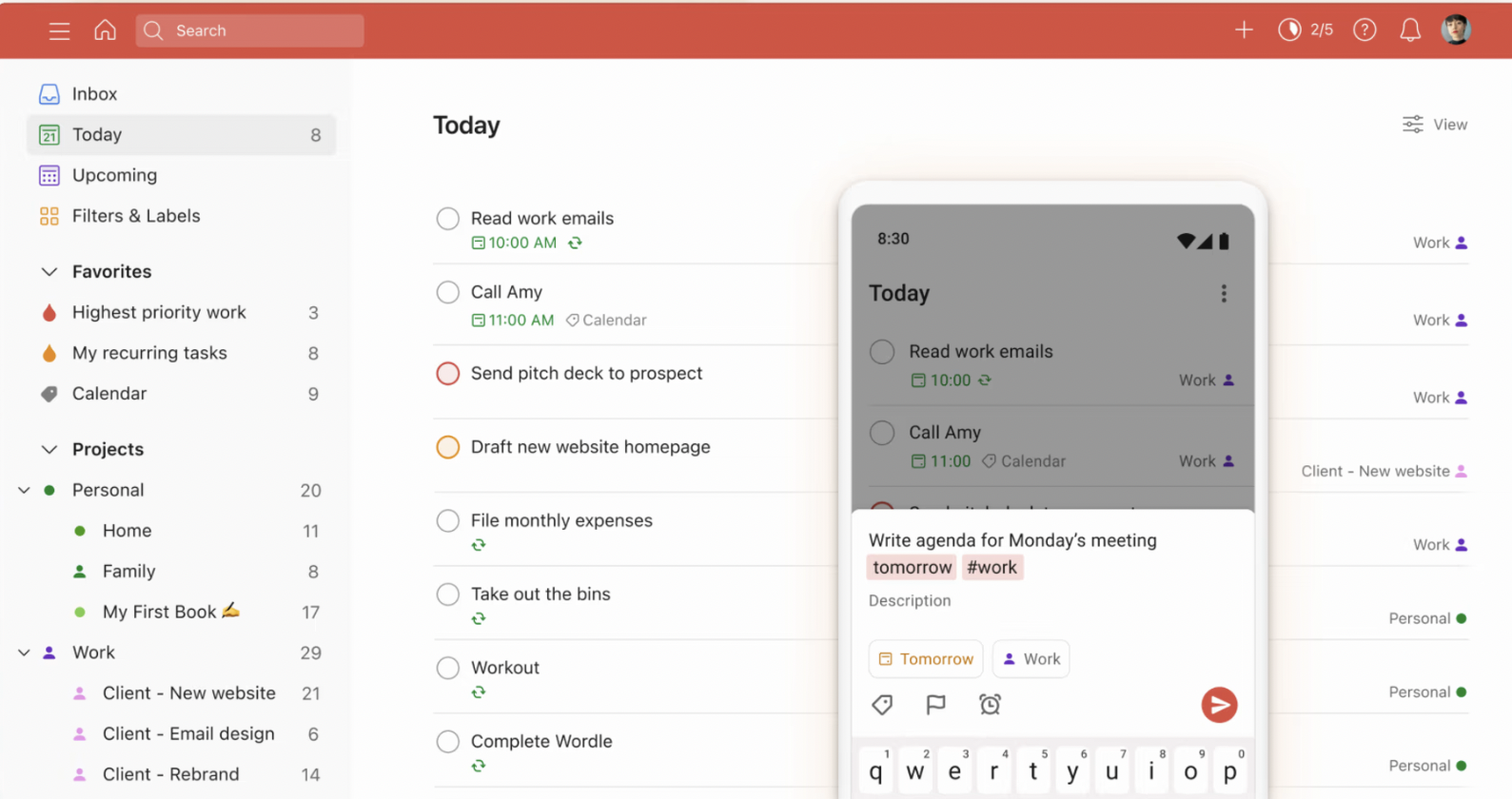 Todoist best to do list app