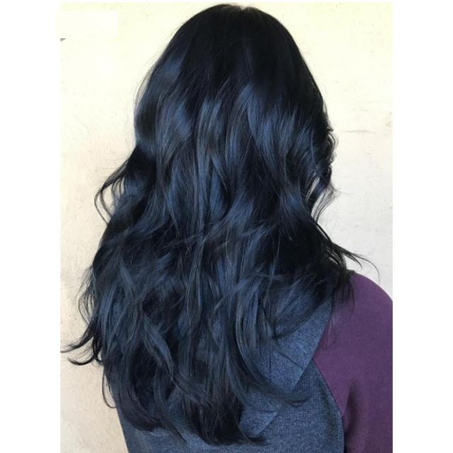 thuốc nhuộm tóc Đen ánh xanh + oxy trợ (ko cần tẩy phù hợp hoc sinh thích  đen nhiều ra nắng sáng mới hơi ánh xanh) | Shopee Việt Nam