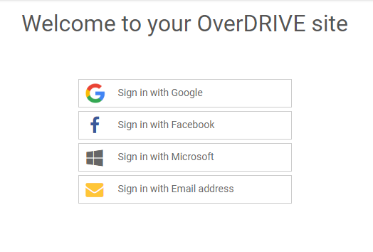 Sign Into Overdrive With Facebook Overdrive