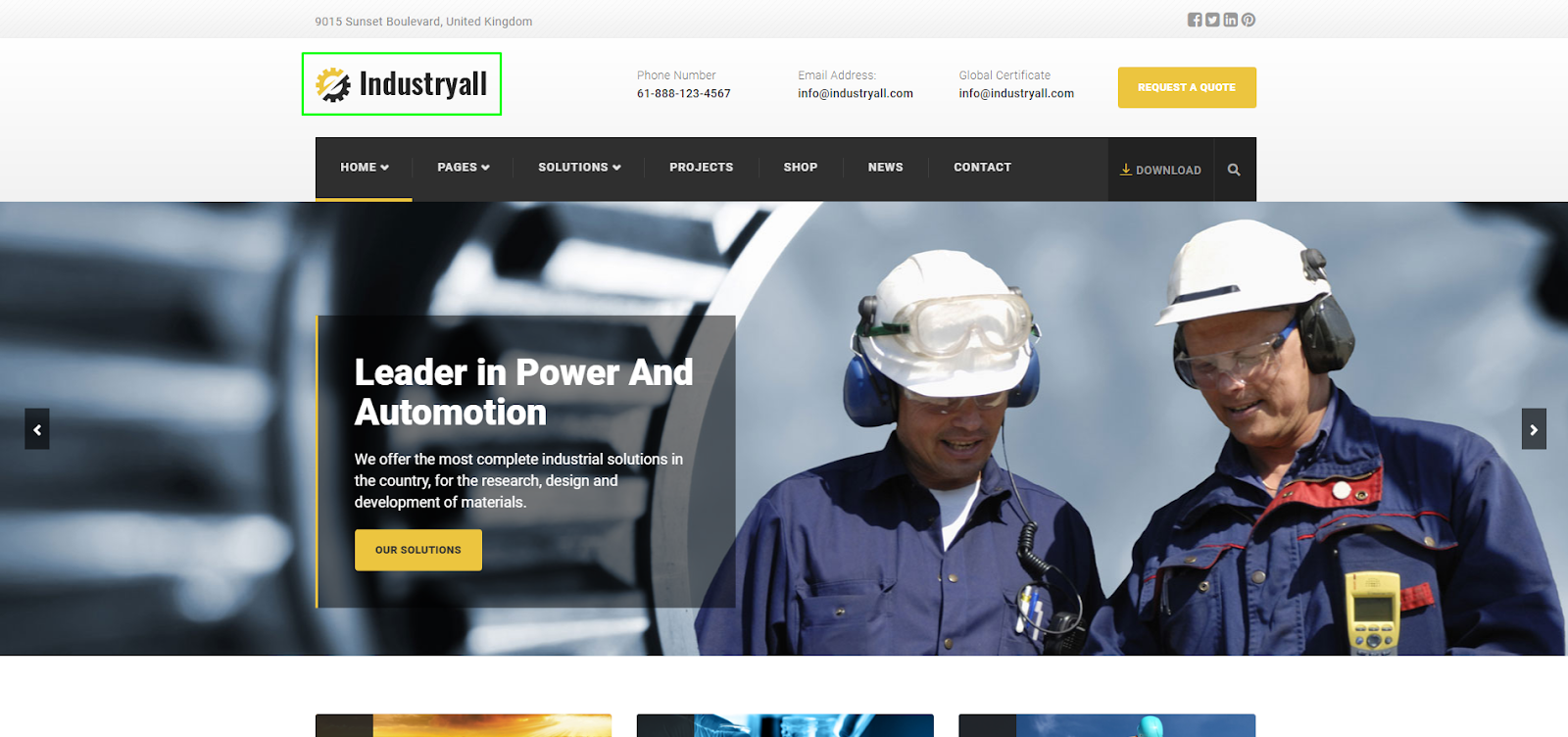 Industryall - Factory and Industrial WordPress Theme