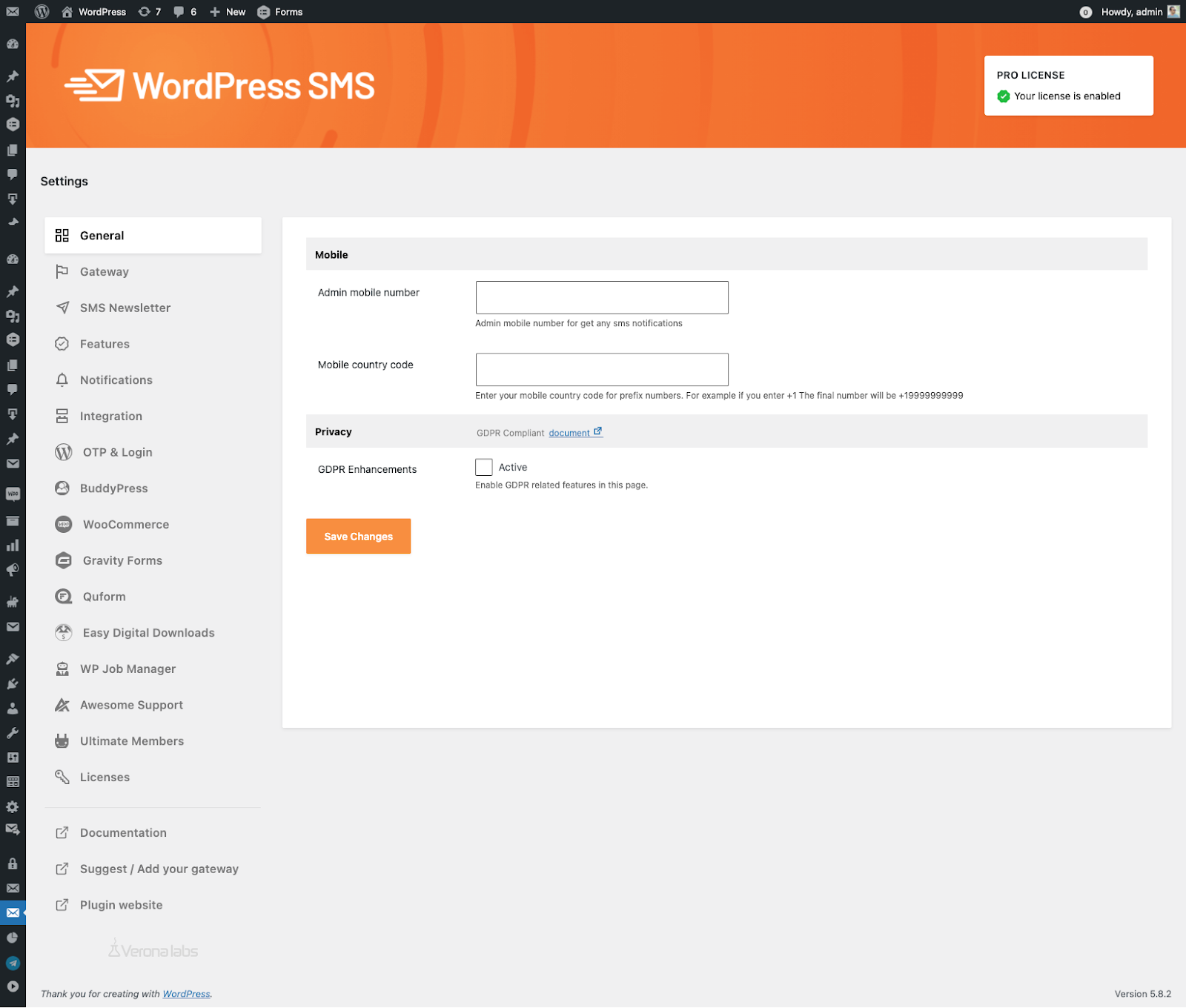 WP SMS – Messaging & SMS Notification for WordPress, WooCommerce, GravityForms