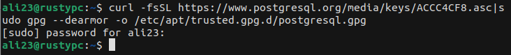 add PostgreSQL gpg key
