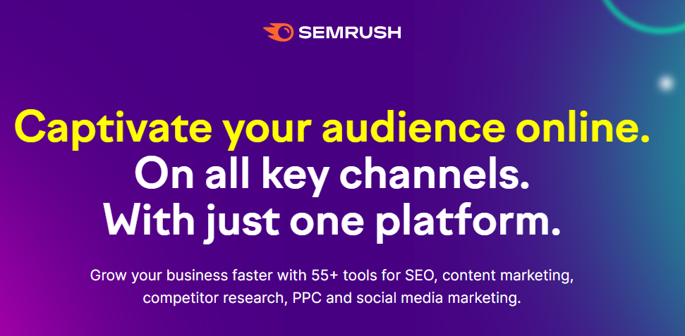 this is semrush official website homepage this is one of the best seo tools for small business