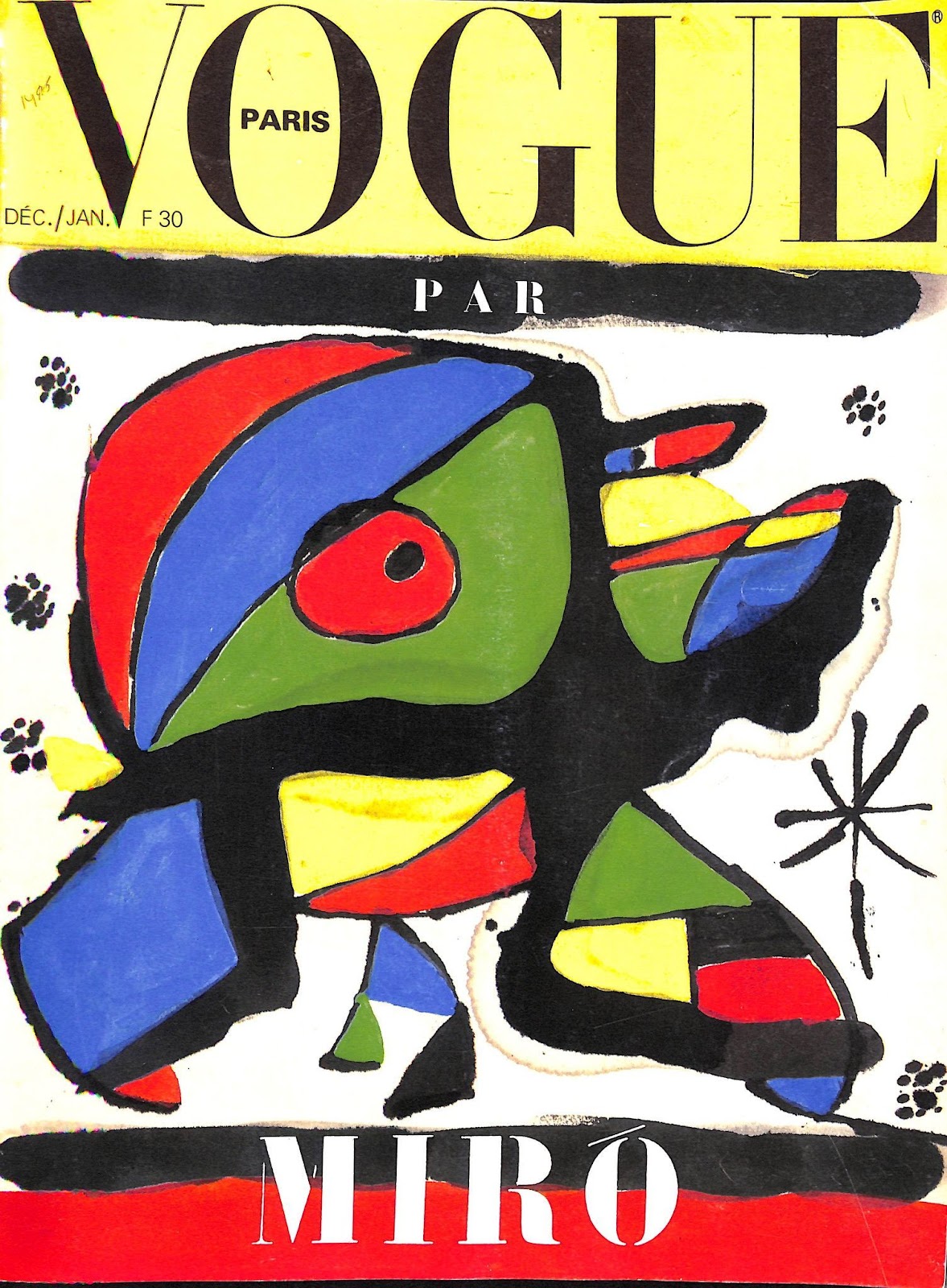 Joan Miró, Vogue cover, December 1979 issue.