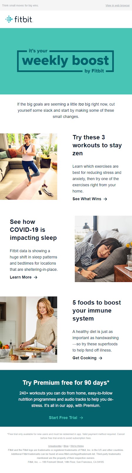 fitbit email lists 
